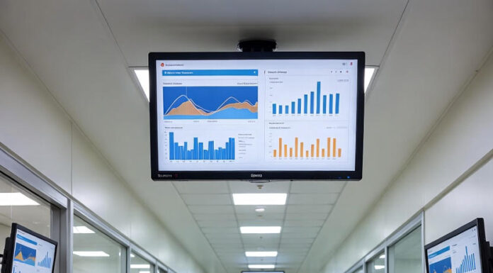 Secure digital health records interface on a computer in a modern Nigerian hospital, symbolizing enhanced privacy in tech-driven healthcare
