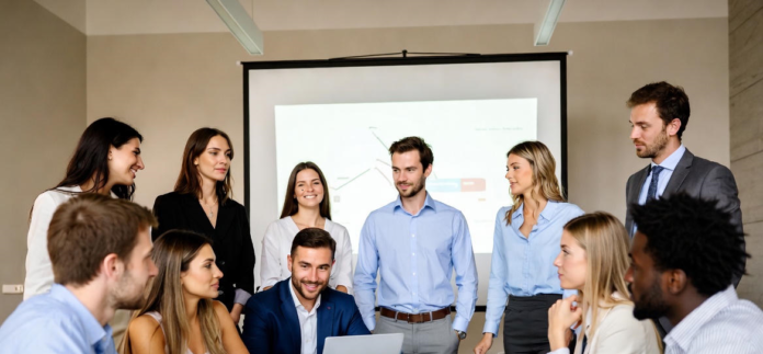 Glo executives and NCC officials celebrating new spectrum allocation with digital overlay of expanding 4G/5G waves covering Nigeria’s map and happy customers enjoying fast internet.