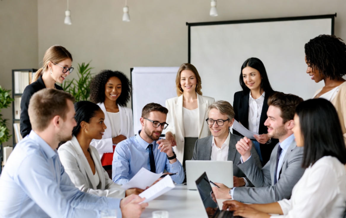 Nigeria to Update National Biotechnology Policy for Global Bioeconomy Leadership Nigerian government officials, researchers, and experts gathered in a modern conference room discussing biotechnology policy updates, with screens showing biotech innovations like GM crops and lab equipment.